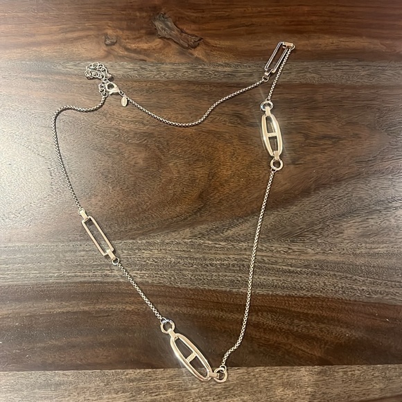Chico’s Silver Toned Chain Necklace Adjustable - Picture 6 of 6